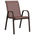 vidaXL Set Bistro de Grădină 3 pcs Maro Oțel vidaXL Set Bistro de Grădină 3 pcs Maro Oțel