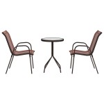 vidaXL Set Bistro de Grădină 3 pcs Maro Oțel vidaXL Set Bistro de Grădină 3 pcs Maro Oțel