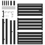 vidaXL Poarta de gradina incuiabil neagra 100x120 cm aluminiu
