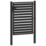 vidaXL Poarta de gradina incuiabil neagra 100x120 cm aluminiu