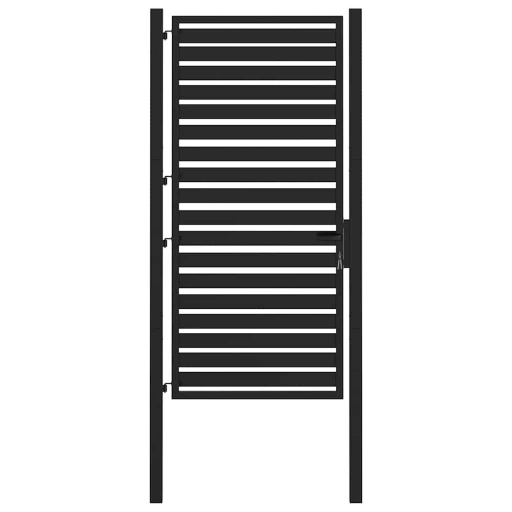 vidaXL Poarta de gradina incuiata neagra 100x180 cm aluminiu