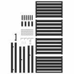 vidaXL Poarta de gradina incuiata neagra 100x200 cm aluminiu