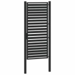 vidaXL Poarta de gradina incuiata neagra 100x200 cm aluminiu