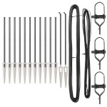 vidaXL Set de stâlpi de împrejmuire 13 pcs Gri Ø32mm 100 cm Metal vidaXL Set de stâlpi de împrejmuire 13 pcs Gri Ø32mm 100 cm Metal