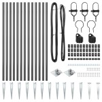 vidaXL Set de stâlpi de împrejmuire 13 pcs Gri Ø32mm 100 cm Metal vidaXL Set de stâlpi de împrejmuire 13 pcs Gri Ø32mm 100 cm Metal