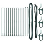 vidaXL Set Stâlpi Gard cu Baze Manual 13 pcs Verde Ø32mm 70 cm Metal vidaXL Set Stâlpi Gard cu Baze Manual 13 pcs Verde Ø32mm 70 cm Metal