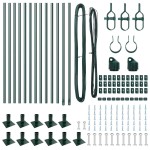 vidaXL Set Stâlpi Gard cu Baze Manual 13 pcs Verde Ø32mm 70 cm Metal vidaXL Set Stâlpi Gard cu Baze Manual 13 pcs Verde Ø32mm 70 cm Metal