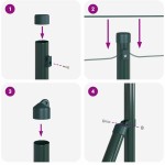 vidaXL Set Stâlpi Gard cu Baze Manual 13 pcs Verde Ø32mm 70 cm Metal vidaXL Set Stâlpi Gard cu Baze Manual 13 pcs Verde Ø32mm 70 cm Metal