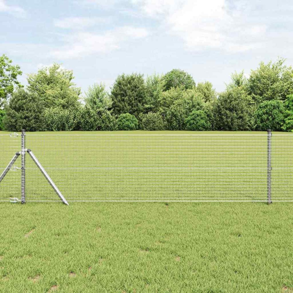 vidaXL Gard din sârmă sudată Argintiu 0.4 x 10 m Oțel