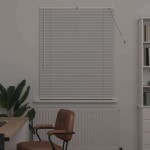 vidaXL Jaluzea pentru Fereastră cu perdele Manual Alb Aluminiu vidaXL Jaluzea pentru Fereastră cu perdele Manual Alb Aluminiu