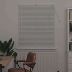 vidaXL Jaluzea pentru Fereastră cu perdele Manual Alb Aluminiu vidaXL Jaluzea pentru Fereastră cu perdele Manual Alb Aluminiu