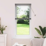 vidaXL Jaluzea pentru Fereastră cu perdele Manual Gri închis Aluminiu