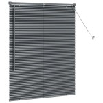 vidaXL Jaluzea pentru Fereastră cu perdele Manual Gri închis Aluminiu