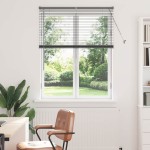 vidaXL Jaluzea pentru Fereastră cu perdele Manual Gri închis Aluminiu