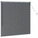 vidaXL Jaluzea pentru Fereastră cu perdele Manual Gri închis Aluminiu