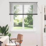 vidaXL Jaluzea pentru Fereastră cu perdele Manual Gri închis Aluminiu