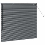 vidaXL Jaluzea pentru Fereastră cu perdele Manual Gri închis Aluminiu