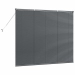 vidaXL Jaluzea pentru Fereastră cu perdele Manual Gri închis Aluminiu