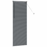 vidaXL Jaluzea pentru Fereastră cu perdele Manual Gri închis Aluminiu