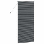 vidaXL Jaluzea pentru Fereastră cu perdele Manual Gri închis Aluminiu