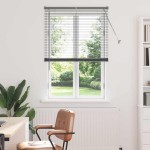 vidaXL Jaluzea pentru Fereastră cu perdele Manual Gri închis Aluminiu