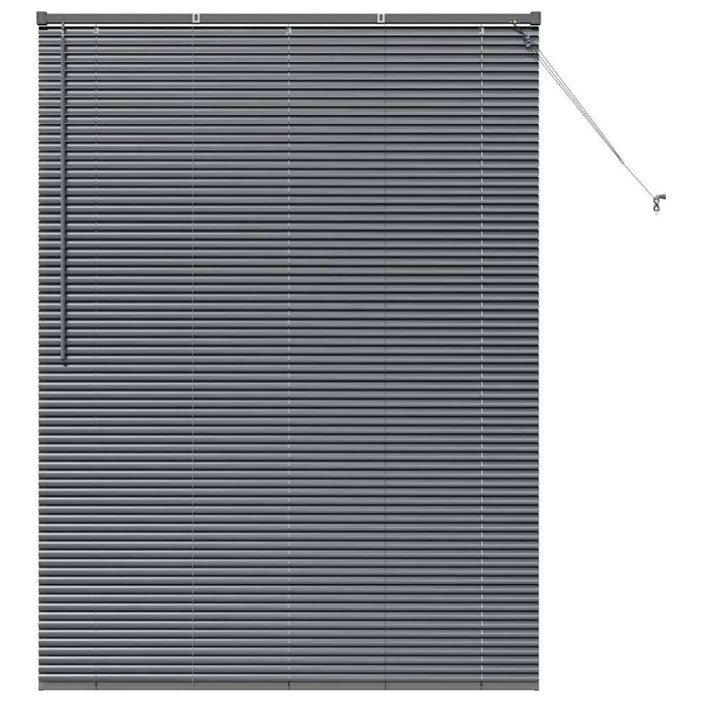 vidaXL Jaluzea pentru Fereastră cu perdele Manual Gri închis Aluminiu