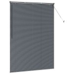 vidaXL Jaluzea pentru Fereastră cu perdele Manual Gri închis Aluminiu vidaXL Jaluzea pentru Fereastră cu perdele Manual Gri închis Aluminiu