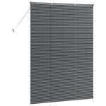vidaXL Jaluzea pentru Fereastră cu perdele Manual Gri închis Aluminiu vidaXL Jaluzea pentru Fereastră cu perdele Manual Gri închis Aluminiu