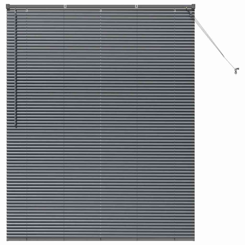 vidaXL Jaluzea pentru Fereastră cu perdele Manual Gri închis Aluminiu