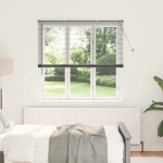 vidaXL Jaluzea pentru Fereastră cu perdele Manual Gri închis Aluminiu