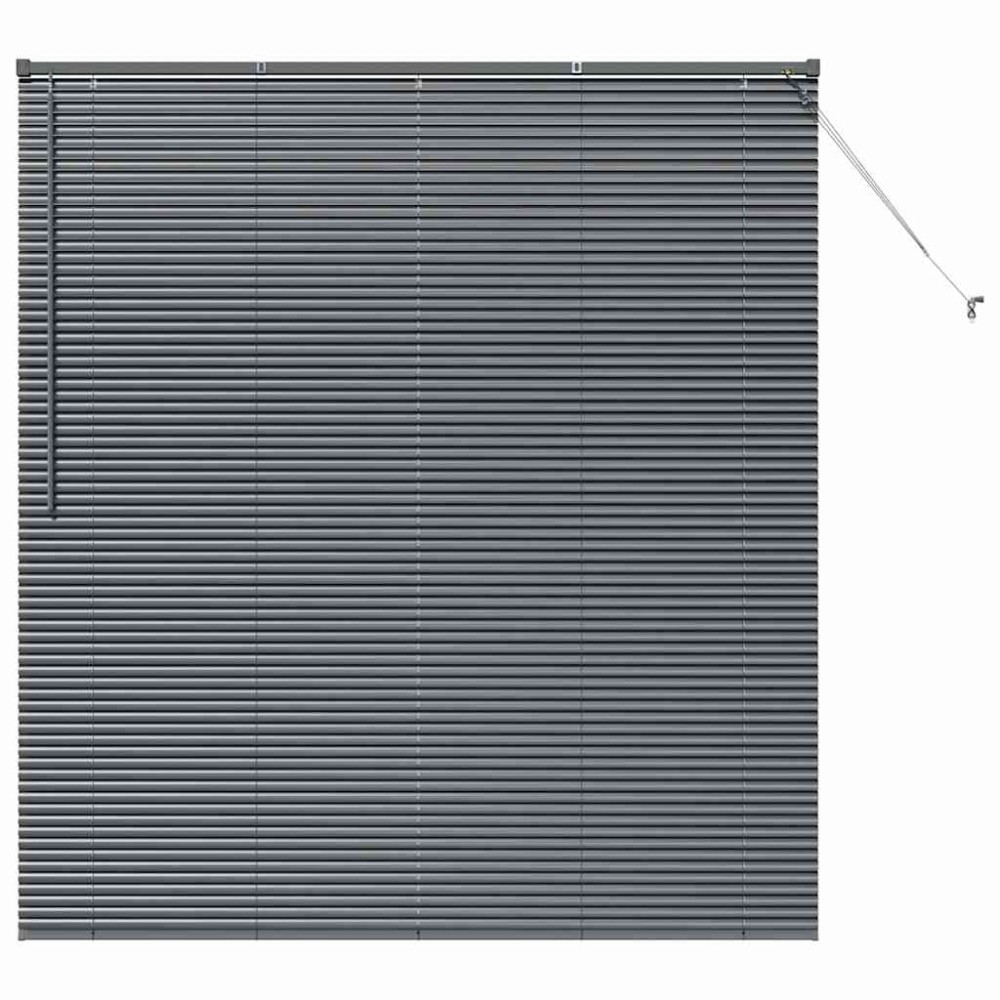 vidaXL Jaluzea pentru Fereastră cu perdele Manual Gri închis Aluminiu