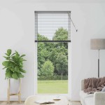 vidaXL Jaluzea pentru Fereastră cu perdele Manual Gri închis Aluminiu