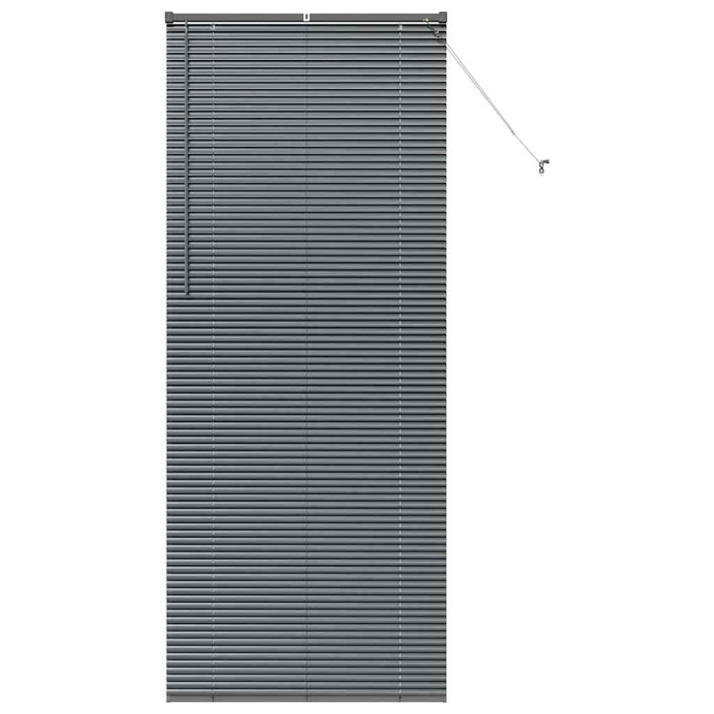 vidaXL Jaluzea pentru Fereastră cu perdele Manual Gri închis Aluminiu