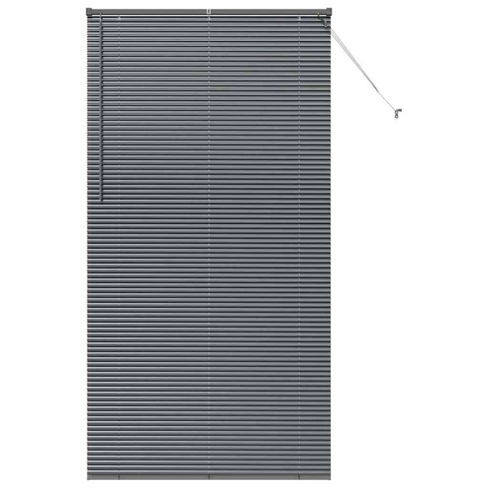 vidaXL Jaluzea pentru Fereastră cu perdele Manual Gri închis Aluminiu