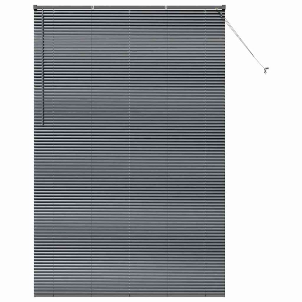 vidaXL Jaluzea pentru Fereastră cu perdele Manual Gri închis Aluminiu
