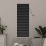 vidaXL Jaluzea pentru Fereastră cu perdele Manual Negru Aluminiu