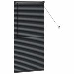 vidaXL Jaluzea pentru Fereastră cu perdele Manual Negru Aluminiu vidaXL Jaluzea pentru Fereastră cu perdele Manual Negru Aluminiu