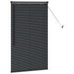 vidaXL Jaluzea pentru Fereastră cu perdele Manual Negru Aluminiu