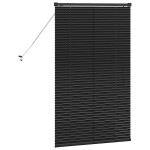 vidaXL Jaluzea pentru Fereastră cu perdele Manual Negru Aluminiu