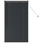 vidaXL Jaluzea pentru Fereastră cu perdele Manual Negru Aluminiu vidaXL Jaluzea pentru Fereastră cu perdele Manual Negru Aluminiu