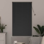 vidaXL Jaluzea pentru Fereastră cu perdele Manual Negru Aluminiu vidaXL Jaluzea pentru Fereastră cu perdele Manual Negru Aluminiu