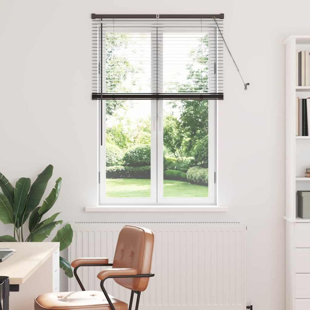 vidaXL Jaluzea pentru Fereastră cu perdele Manual Negru Aluminiu