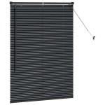 vidaXL Jaluzea pentru Fereastră cu perdele Manual Negru Aluminiu vidaXL Jaluzea pentru Fereastră cu perdele Manual Negru Aluminiu