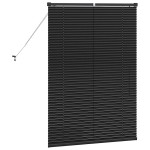 vidaXL Jaluzea pentru Fereastră cu perdele Manual Negru Aluminiu vidaXL Jaluzea pentru Fereastră cu perdele Manual Negru Aluminiu
