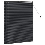 vidaXL Jaluzea pentru Fereastră cu perdele Manual Negru Aluminiu vidaXL Jaluzea pentru Fereastră cu perdele Manual Negru Aluminiu