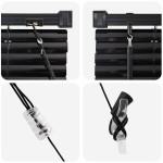 vidaXL Jaluzea pentru Fereastră cu perdele Manual Negru Aluminiu vidaXL Jaluzea pentru Fereastră cu perdele Manual Negru Aluminiu