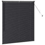vidaXL Jaluzea pentru Fereastră cu perdele Manual Negru Aluminiu