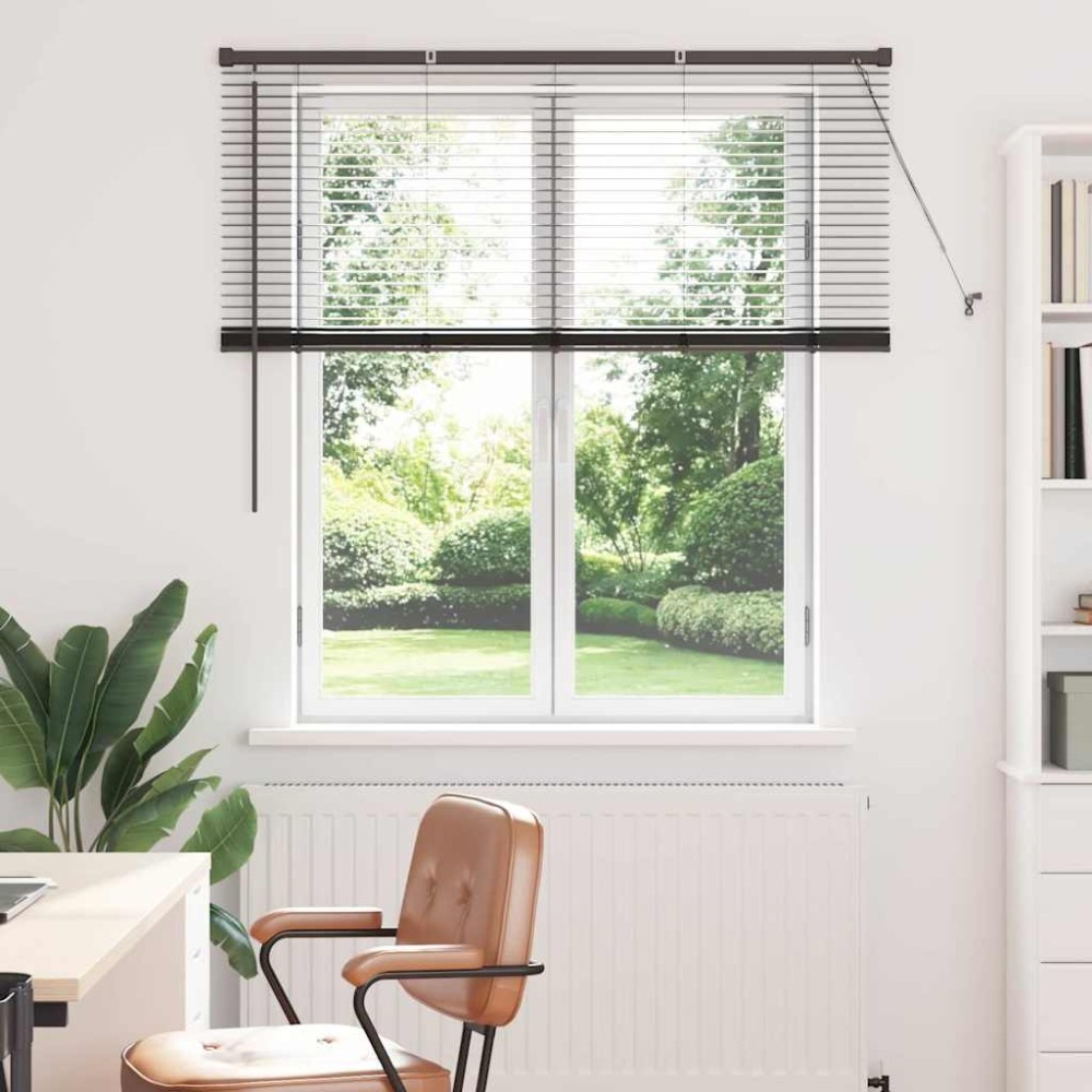 vidaXL Jaluzea pentru Fereastră cu perdele Manual Negru Aluminiu
