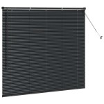 vidaXL Jaluzea pentru Fereastră cu perdele Manual Negru Aluminiu