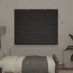 vidaXL Jaluzea pentru Fereastră cu perdele Manual Negru Aluminiu